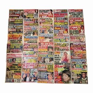 Lot Of 36 Vintage Tabloids Magazines 90's 00's Globe Enquirer Sun Examiner